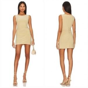 NWT Norma Kamali Sleeveless Pickleball Mini Dress Sand sz L Minimalist Neutral